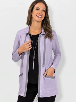 Veste légère style sport avec col à revers modale