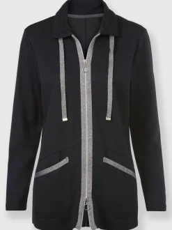 Veste légère style sport avec col à revers modale