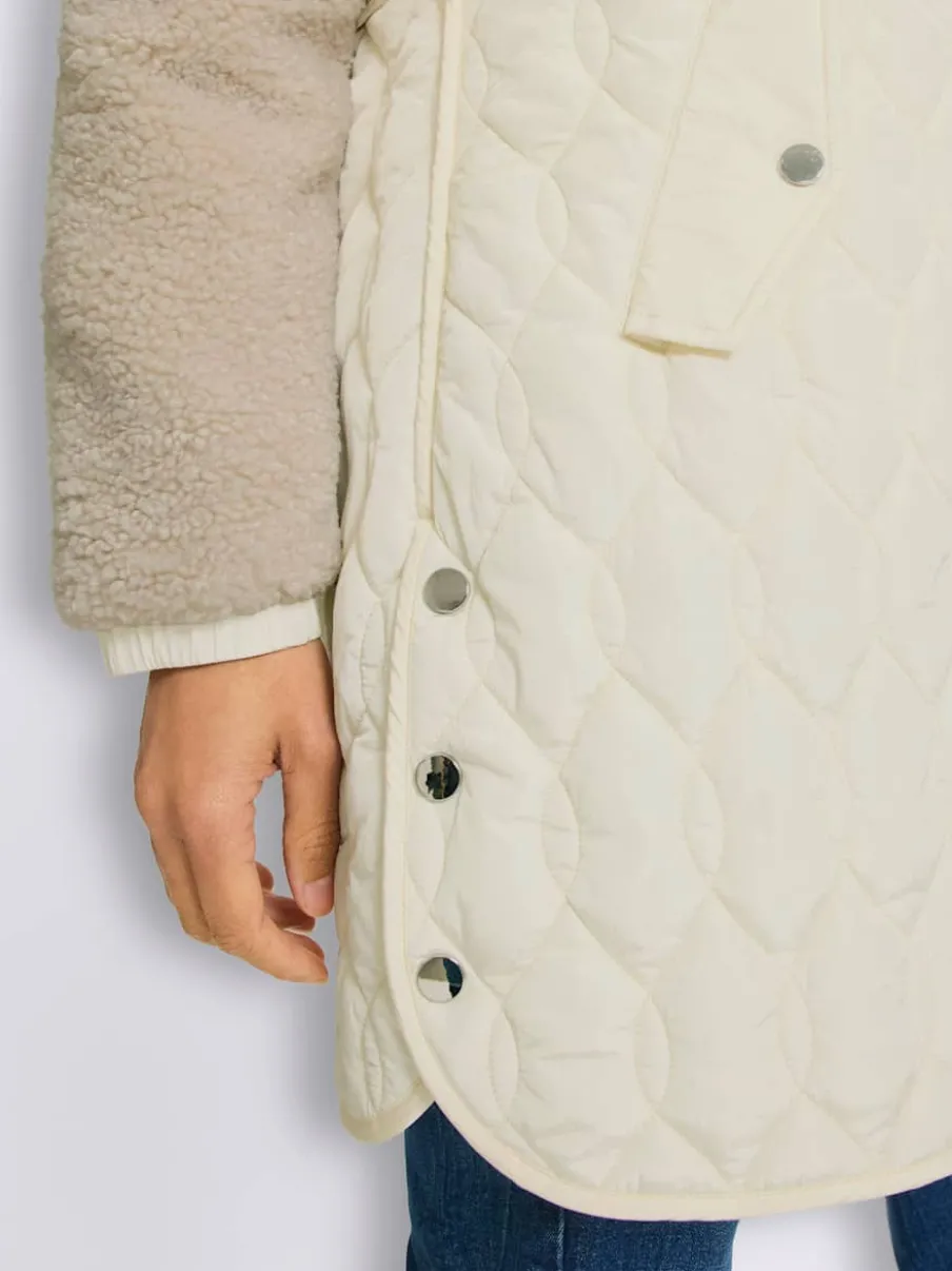 Veste longue avec capuche et manches longues ajustables