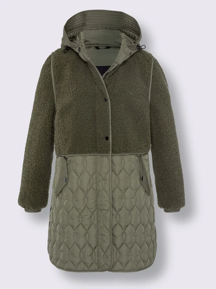 Veste longue avec capuche et manches longues ajustables