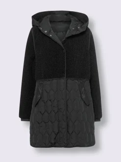 Veste longue avec capuche et manches longues ajustables