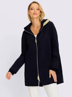 Veste longue à capuche et poches kangourou modernes