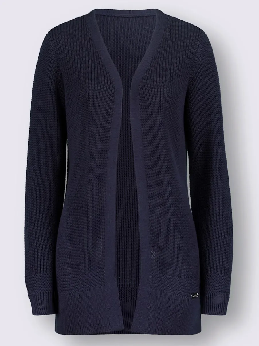 Veste longue en tricot avec encolure en V et manches longues