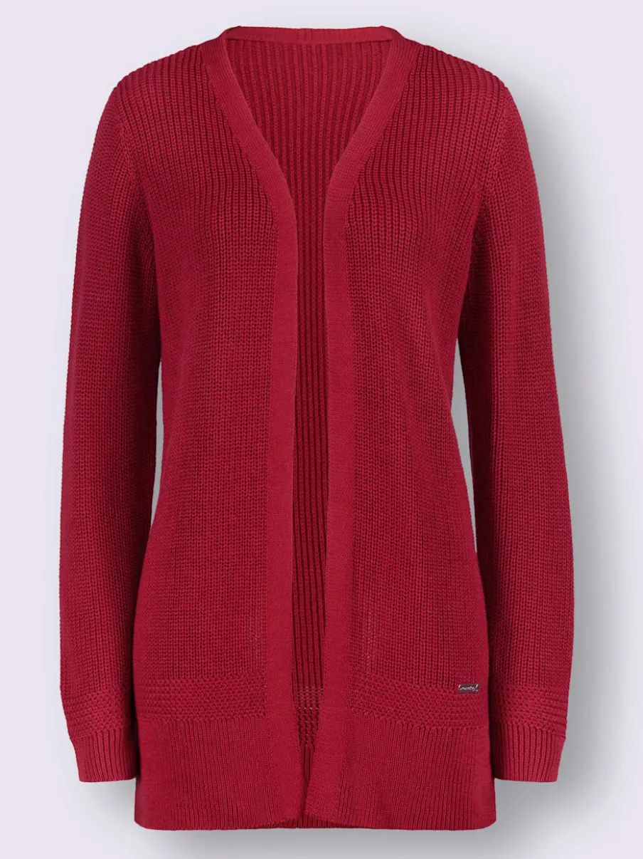 Veste longue en tricot avec encolure en V et manches longues