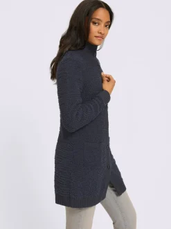 Veste longue en tricot jolie structure tricot