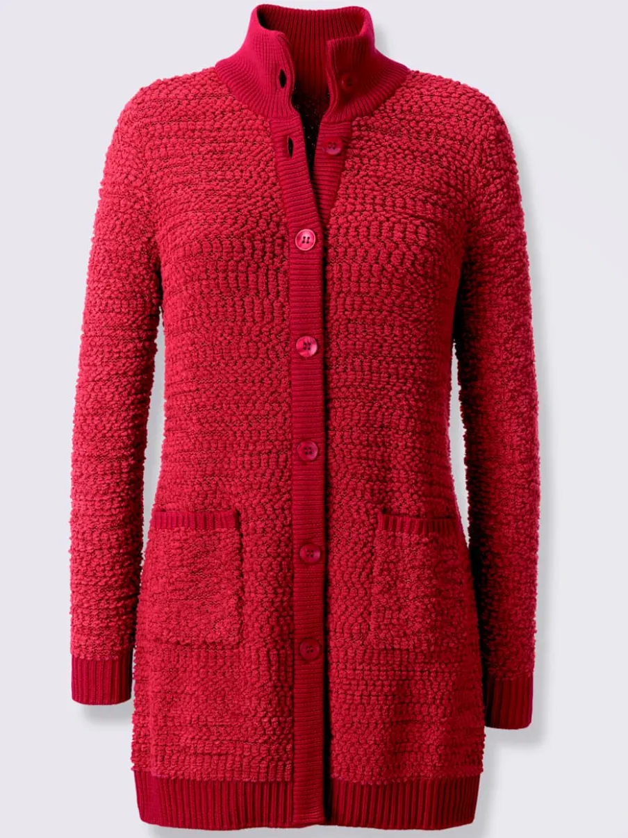 Veste longue en tricot jolie structure tricot