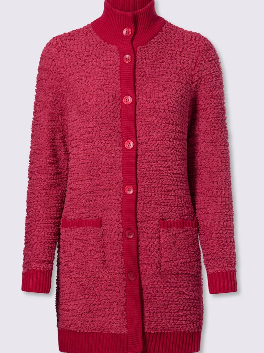 Veste longue en tricot jolie structure tricot