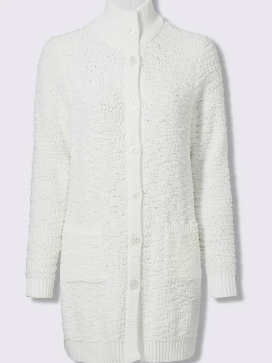 Veste longue en tricot jolie structure tricot