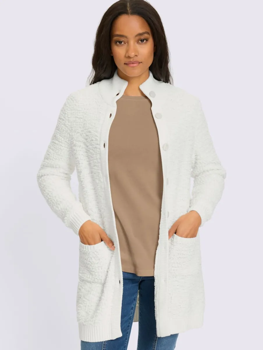 Veste longue en tricot jolie structure tricot