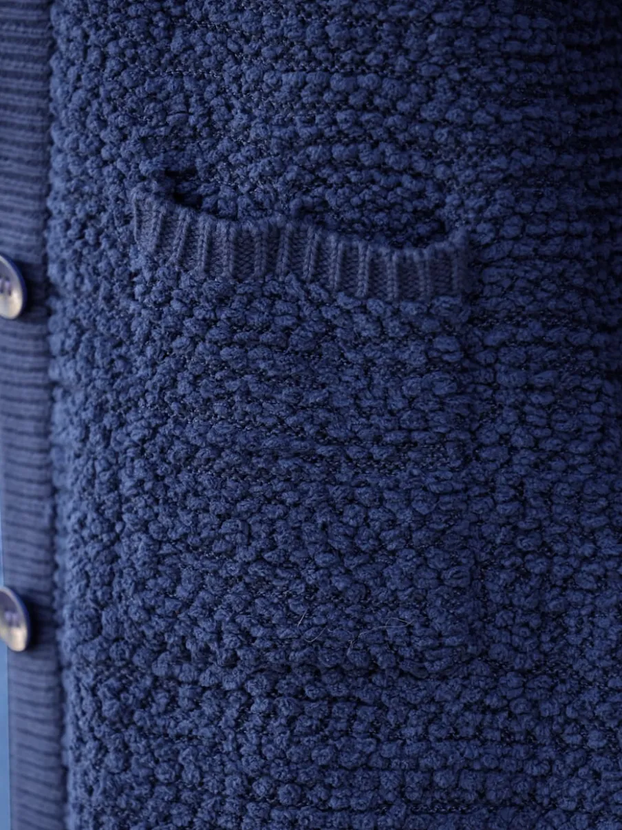 Veste longue en tricot jolie structure tricot