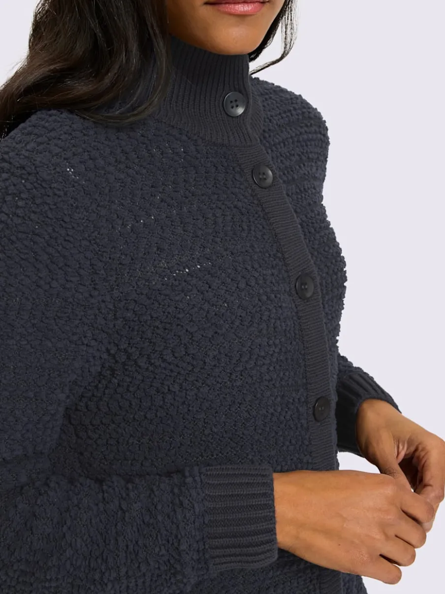 Veste longue en tricot jolie structure tricot