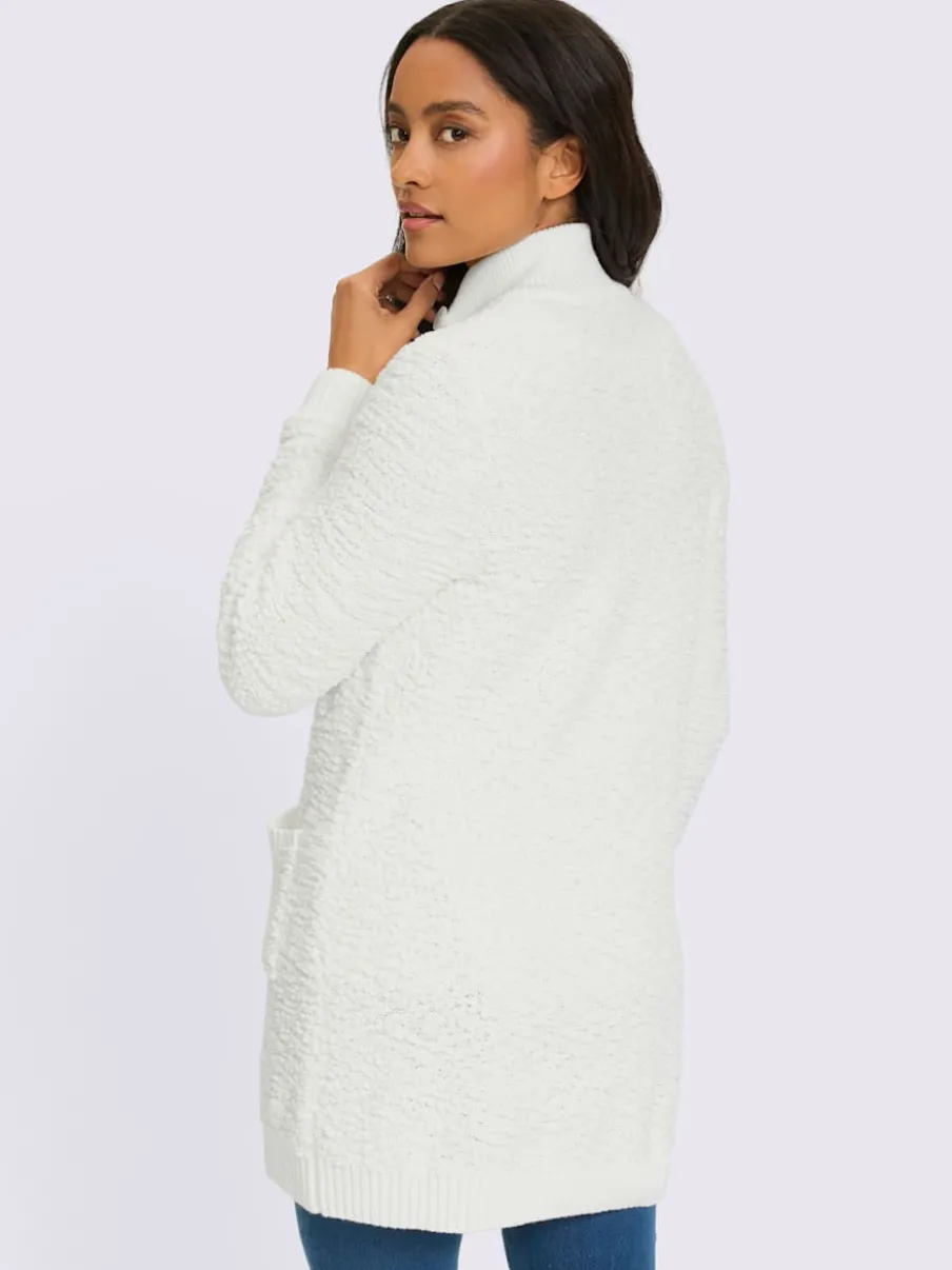 Veste longue en tricot jolie structure tricot