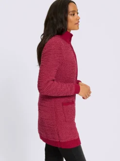 Veste longue en tricot jolie structure tricot