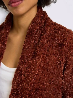 Veste longue en tricot superbe motif tricoté