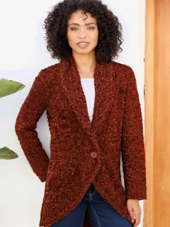 Veste longue en tricot superbe motif tricoté