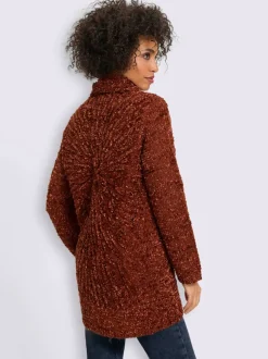 Veste longue en tricot superbe motif tricoté