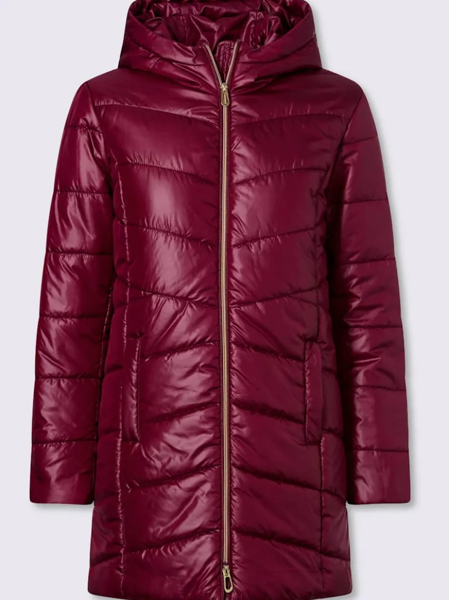 Veste longue matelassée avec capuche et poches pratiques