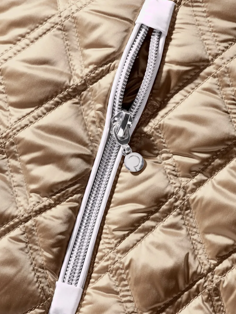 Veste matelassée en duvet avec manches amovibles et poches zippées