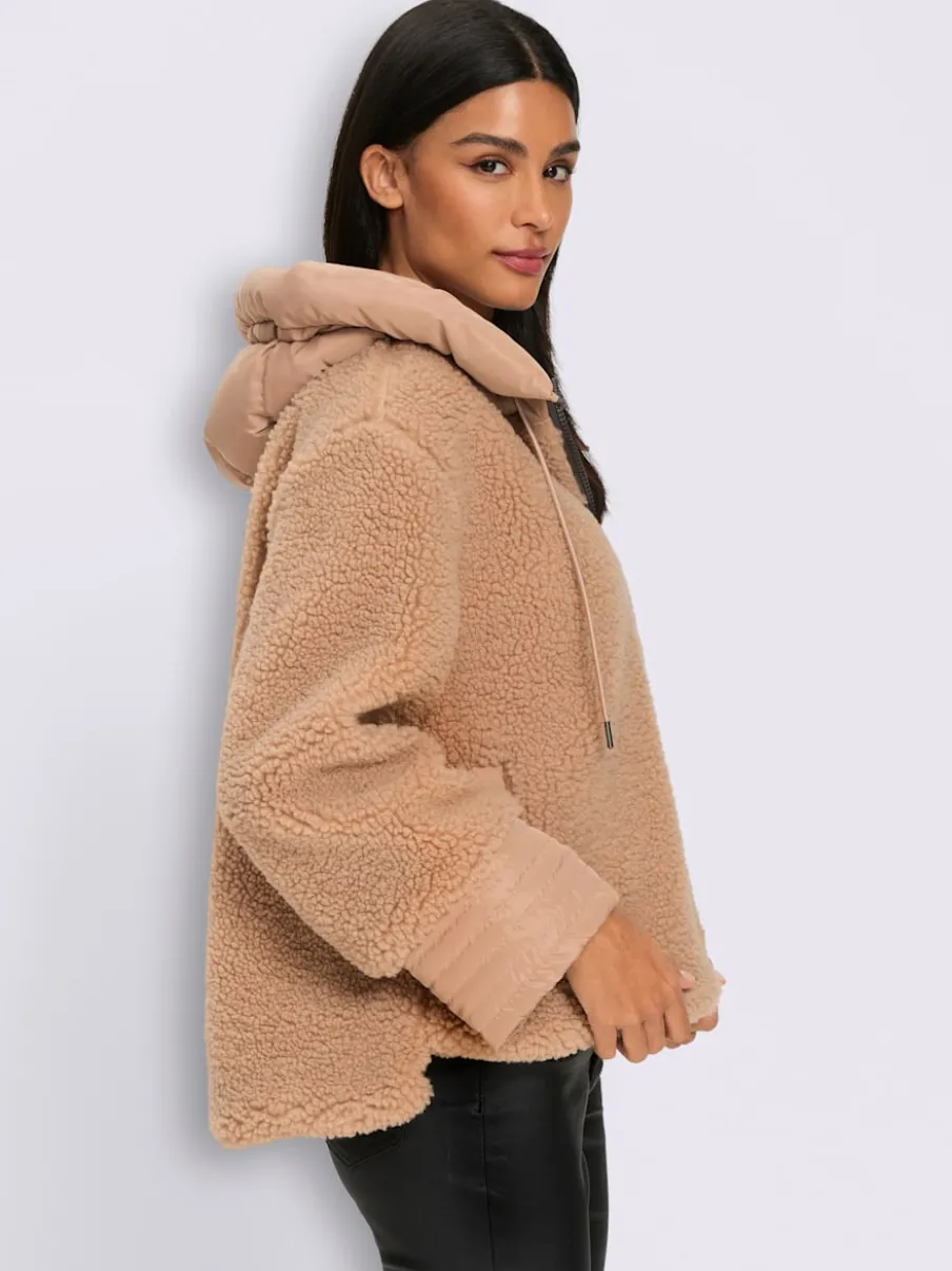 Veste mélange de matières tendance