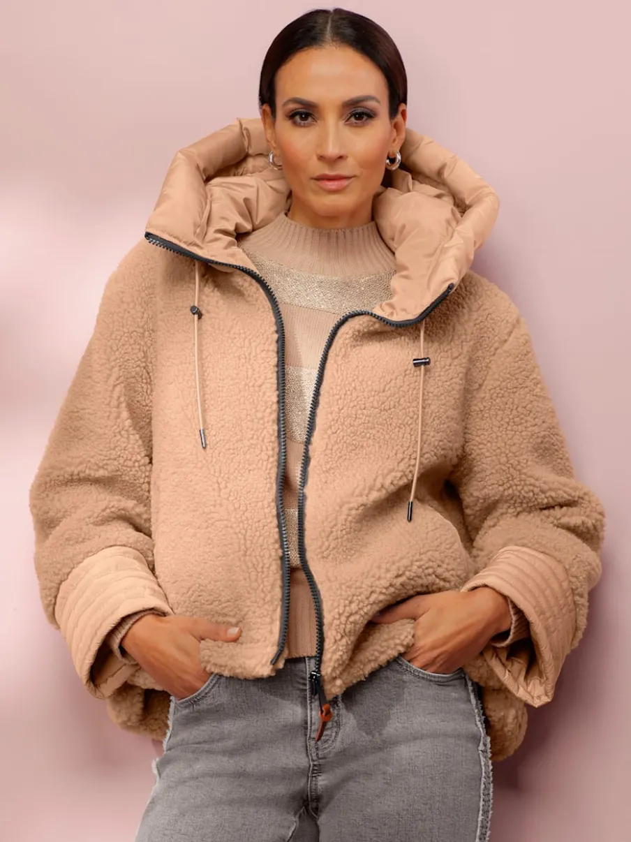 Veste mélange de matières tendance