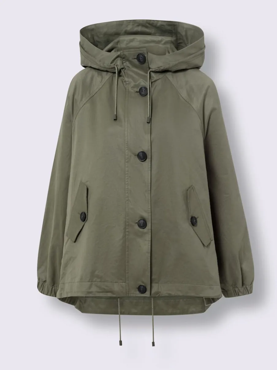 Veste parka avec capuche et poches boutonnées