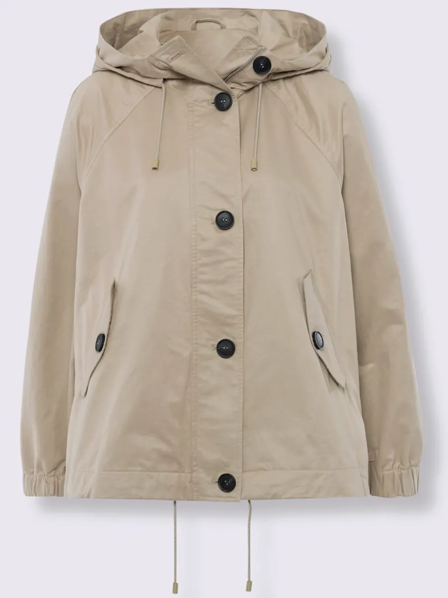 Veste parka avec capuche et poches boutonnées