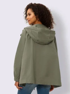 Veste parka avec capuche et poches boutonnées