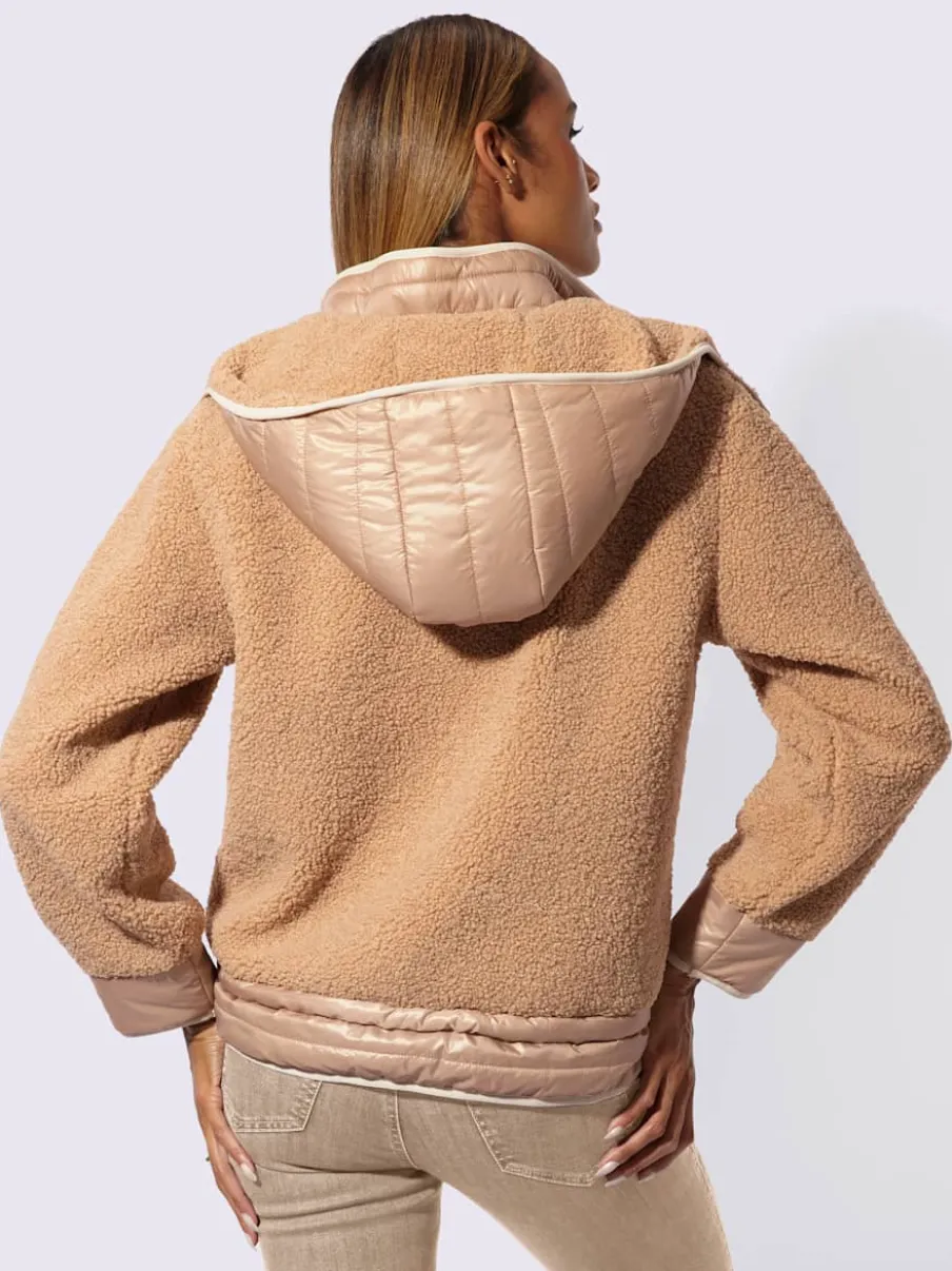 Veste polaire avec capuche amovible et manches longues