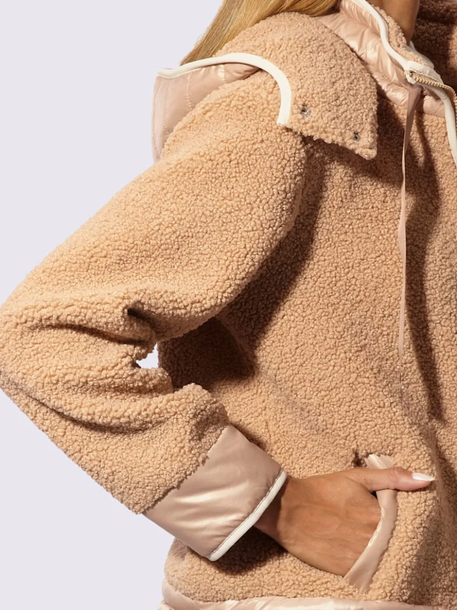 Veste polaire avec capuche amovible et manches longues