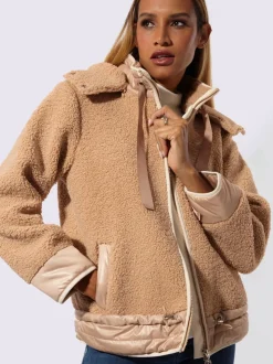 Veste polaire avec capuche amovible et manches longues