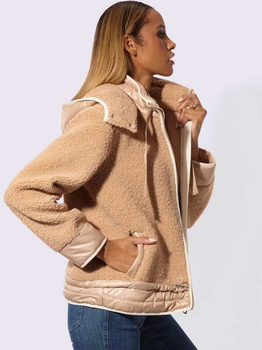 Veste polaire avec capuche amovible et manches longues