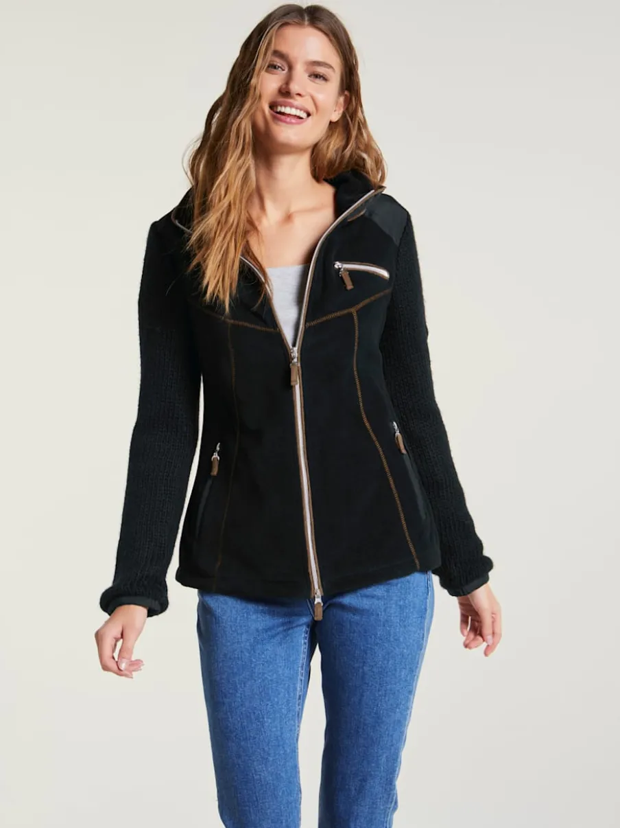 Veste polaire avec empiècements en tricot et poches