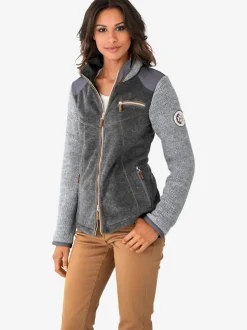Veste polaire avec empiècements en tricot et poches