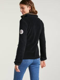 Veste polaire avec empiècements en tricot et poches