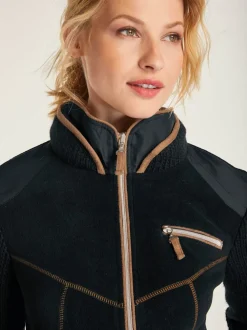 Veste polaire avec empiècements en tricot et poches