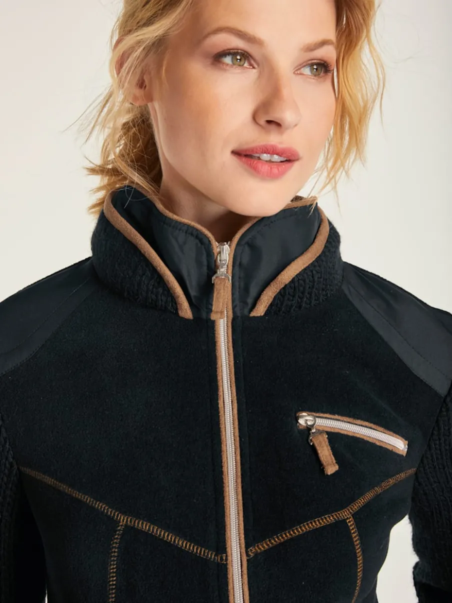 Veste polaire avec empiècements en tricot et poches