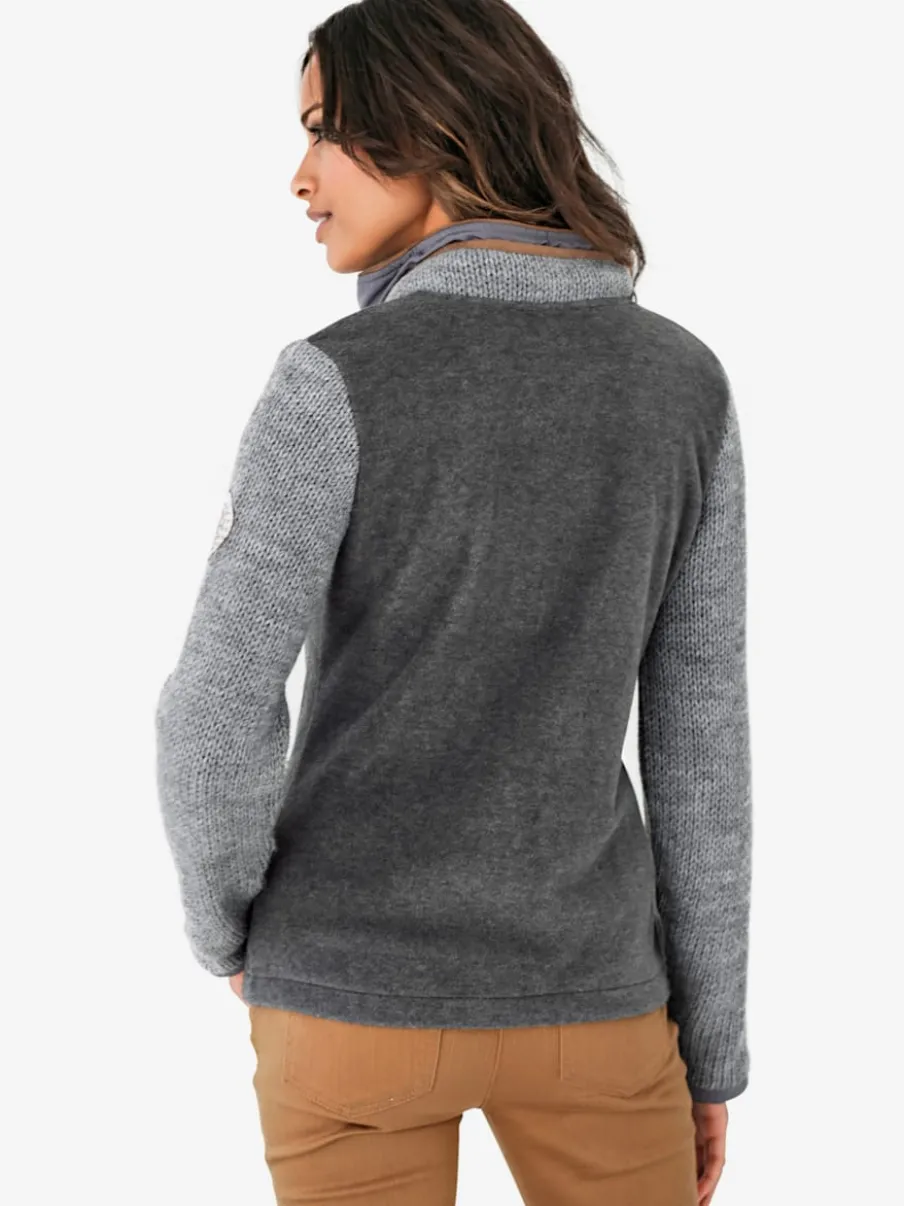 Veste polaire avec empiècements en tricot et poches