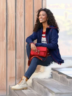 Veste polaire à capuche qualité tricot-polaire