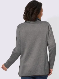 Veste polaire chaude col montant boutons et poches