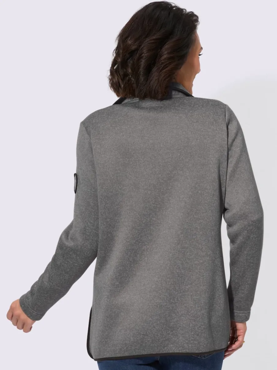 Veste polaire chaude col montant boutons et poches
