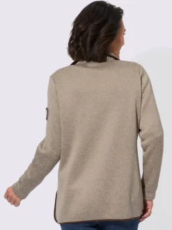 Veste polaire chaude col montant boutons et poches