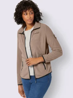 Veste polaire douce avec col transformable et poches zippées