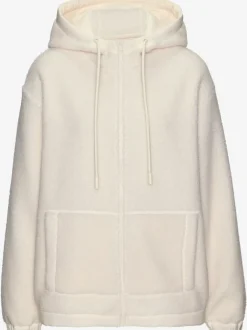 Veste polaire douce capuche avec poche kangourou décorative