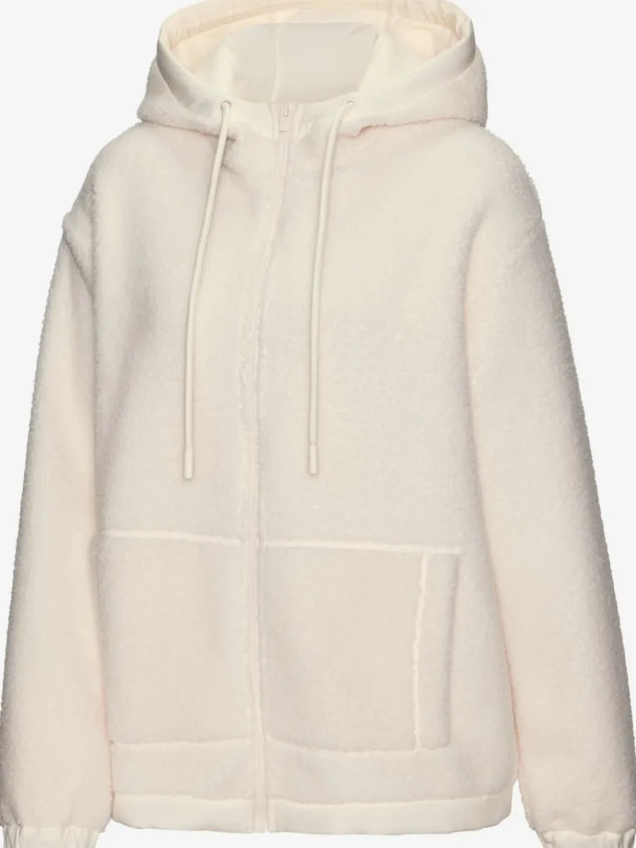 Veste polaire douce capuche avec poche kangourou décorative