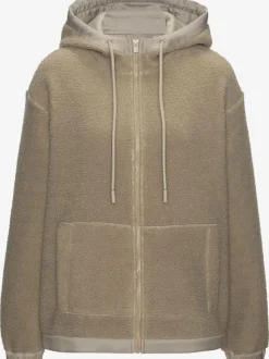 Veste polaire douce capuche avec poche kangourou décorative