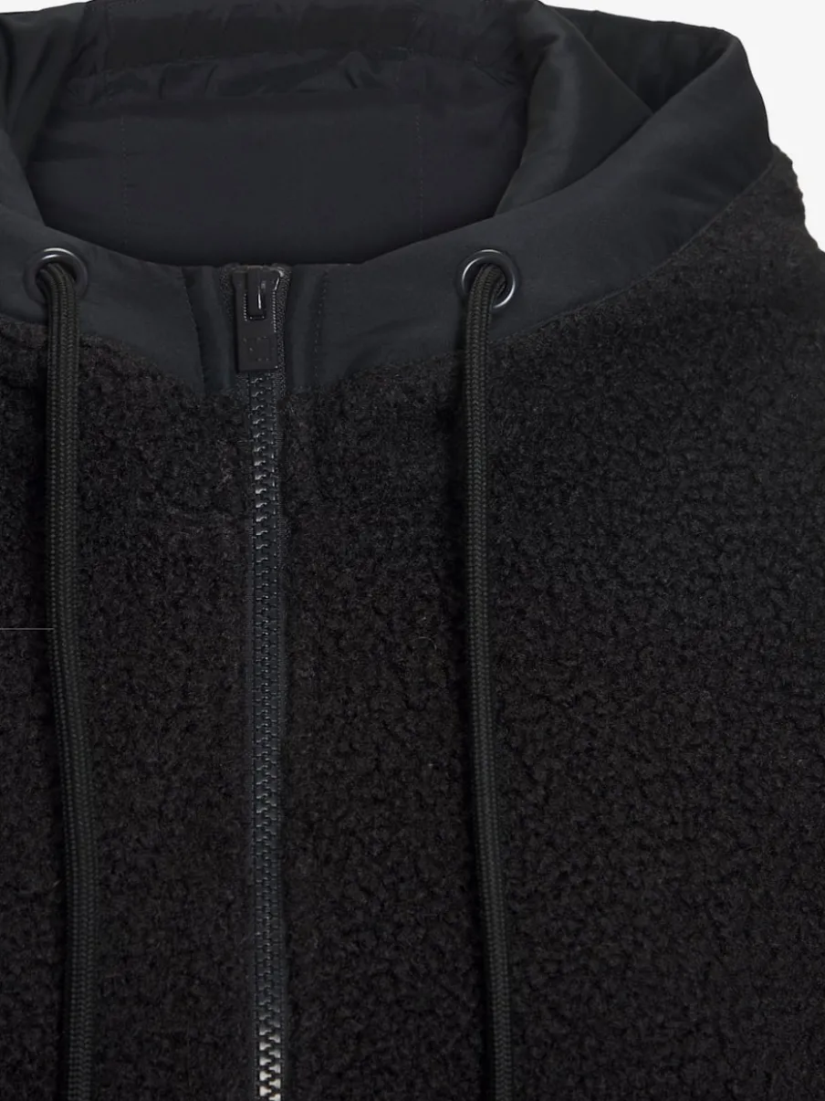 Veste polaire douce capuche avec poche kangourou décorative