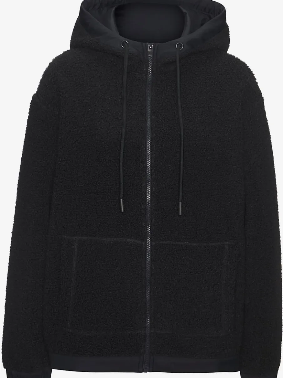 Veste polaire douce capuche avec poche kangourou décorative