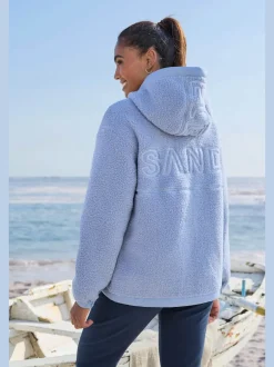 Veste polaire en peluche à capuche