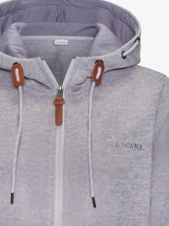 Veste polaire longue avec capuche et poches latérales