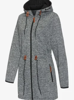 Veste polaire longue avec capuche et poches latérales